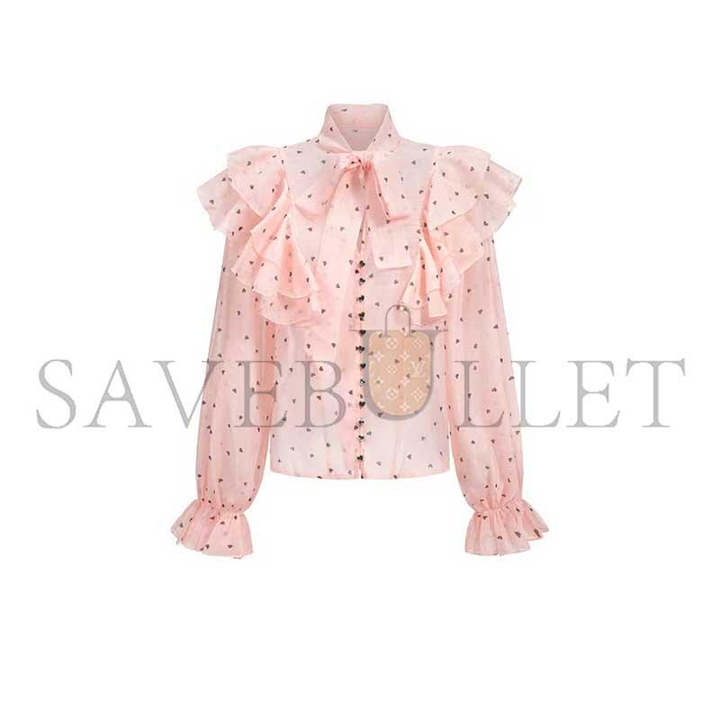 BELLA BARNETT SAHARA RUFFLEDE DOT PRINTED BOWKNOT TOP AND SKIRT TWO-PIECE SET 